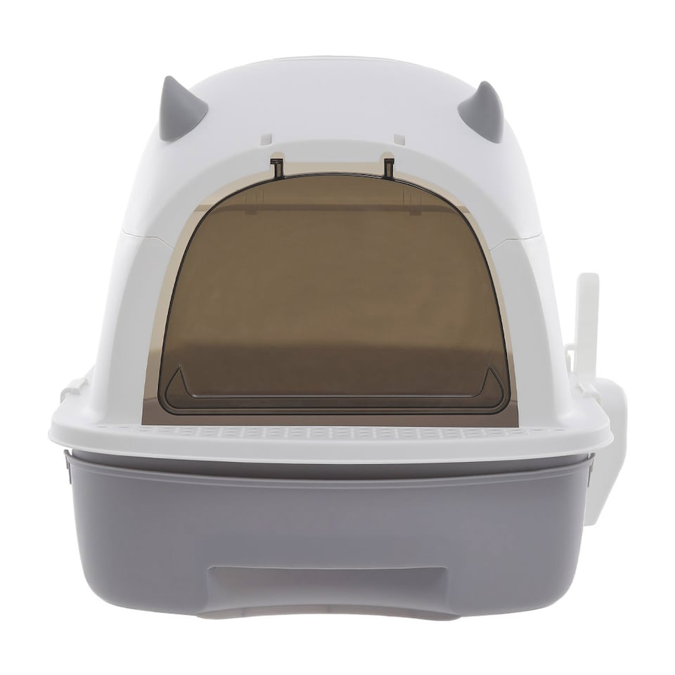 image 1 of Living and Home Enclosed Cat Litter Box for Big Cats | Grey