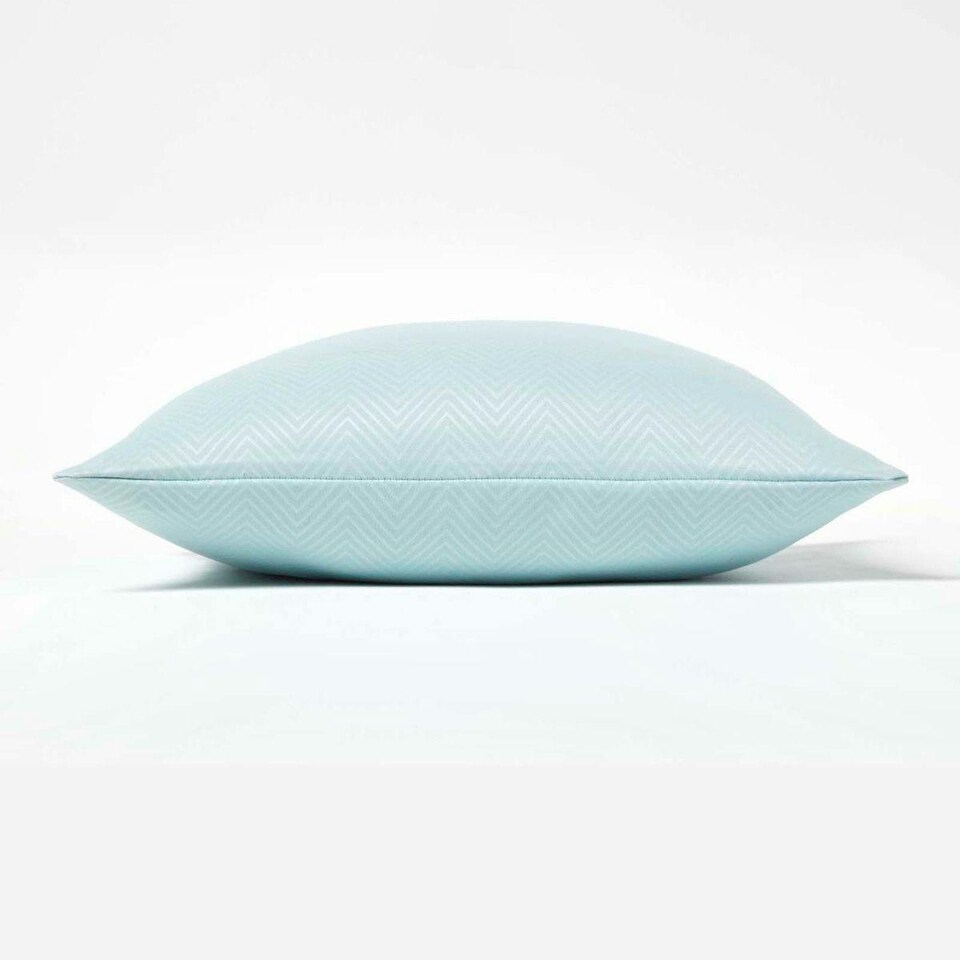 image 1 of Homescapes Pastel Blue Herringbone Chevron Cushion Cover - 45 x 45 cm | Blue | Pastel blue | 45 x 45 cm