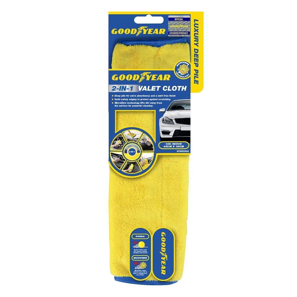 image 1 of Goodyear Large Super Absorbent Car Wash Microfiber Towel Cloth Car Cleaning Yellow