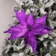 image 1 of 76cm Purple Velvet Poinsettia Stem with Glitter Christmas Decoration