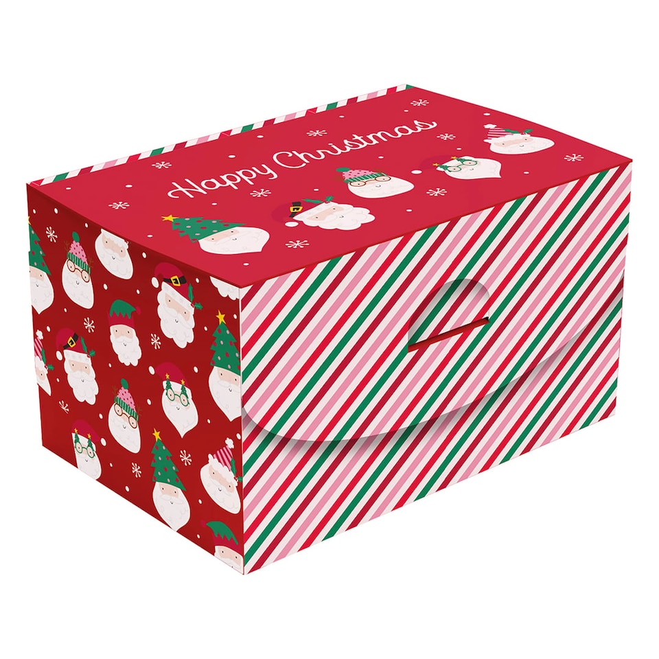 image 1 of Funky Santa Claus Christmas Vibrant Gift Box 36cm