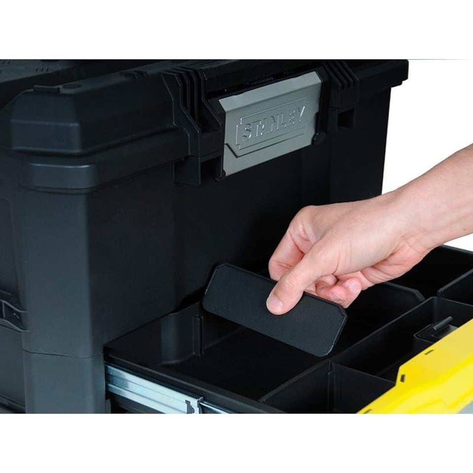 image 1 of Stanley Hand Tools One Touch Toolbox With Drawer 48cm (19in) - Multi Colour - One Size Multi