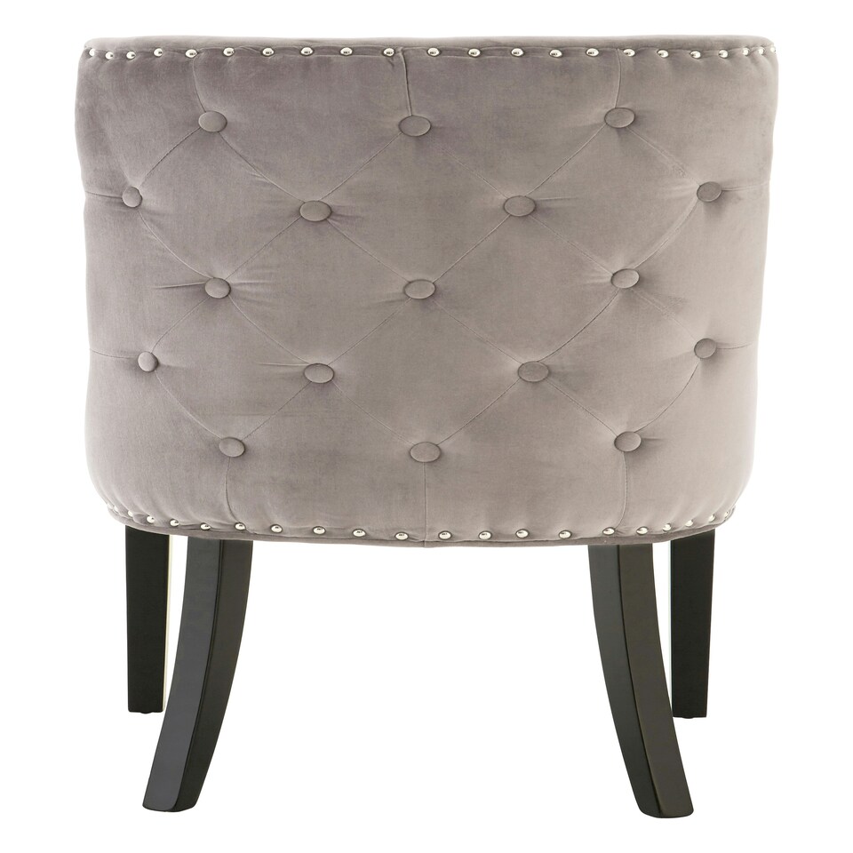 image 1 of Interiors by Premier Grey Velvet Chair, Curly Back chair, Easy to Assemble Borg Chair, Comfy Office Chair