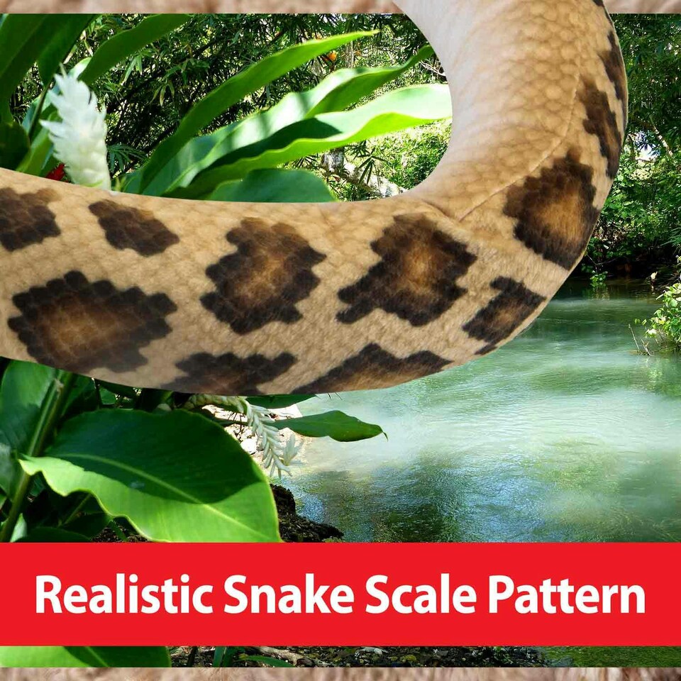 image 1 of Brown Snake 180cm Plush Lifelike Printed Toy - Natural World Collection