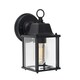 image 1 of ValueLights Allgreave Black Metal and Glass Outdoor Security Wall Light Lantern