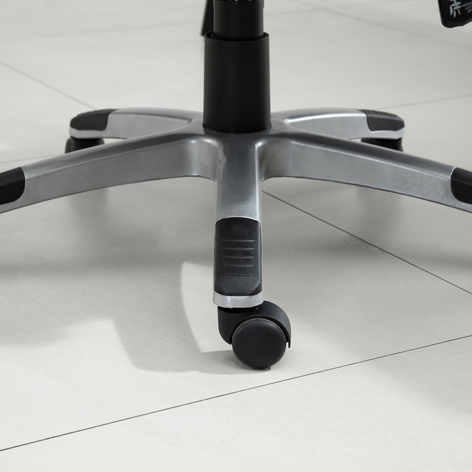 image 1 of Vinsetto Office Chair, Linen Fabric Desk Chair, Height Adjustable Computer Chair with Padded Armrests, Swivel Wheels and Tilt Function, Grey