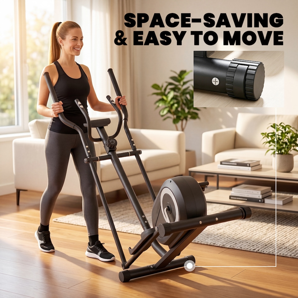 image 1 of SPORTNOW Quiet Magnetic Elliptical Cross Trainer with Bluetooth