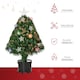image 3 of HOMCOM 2FT Prelit Artificial Christmas Tree Tabletop Multicoloured Fibre Optic Xmas Decoration w LED Lights Pot Table Desk  Green