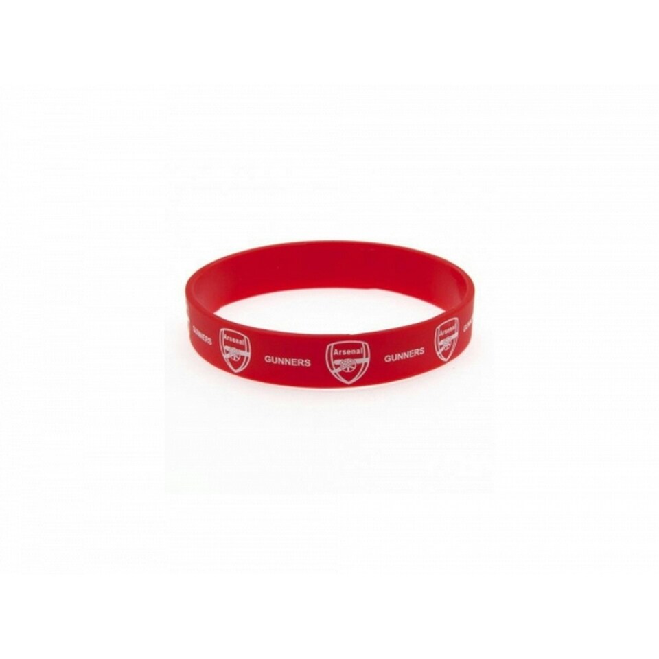 image 1 of Arsenal FC Official Football Silicone Wristband - Red/White - One Size