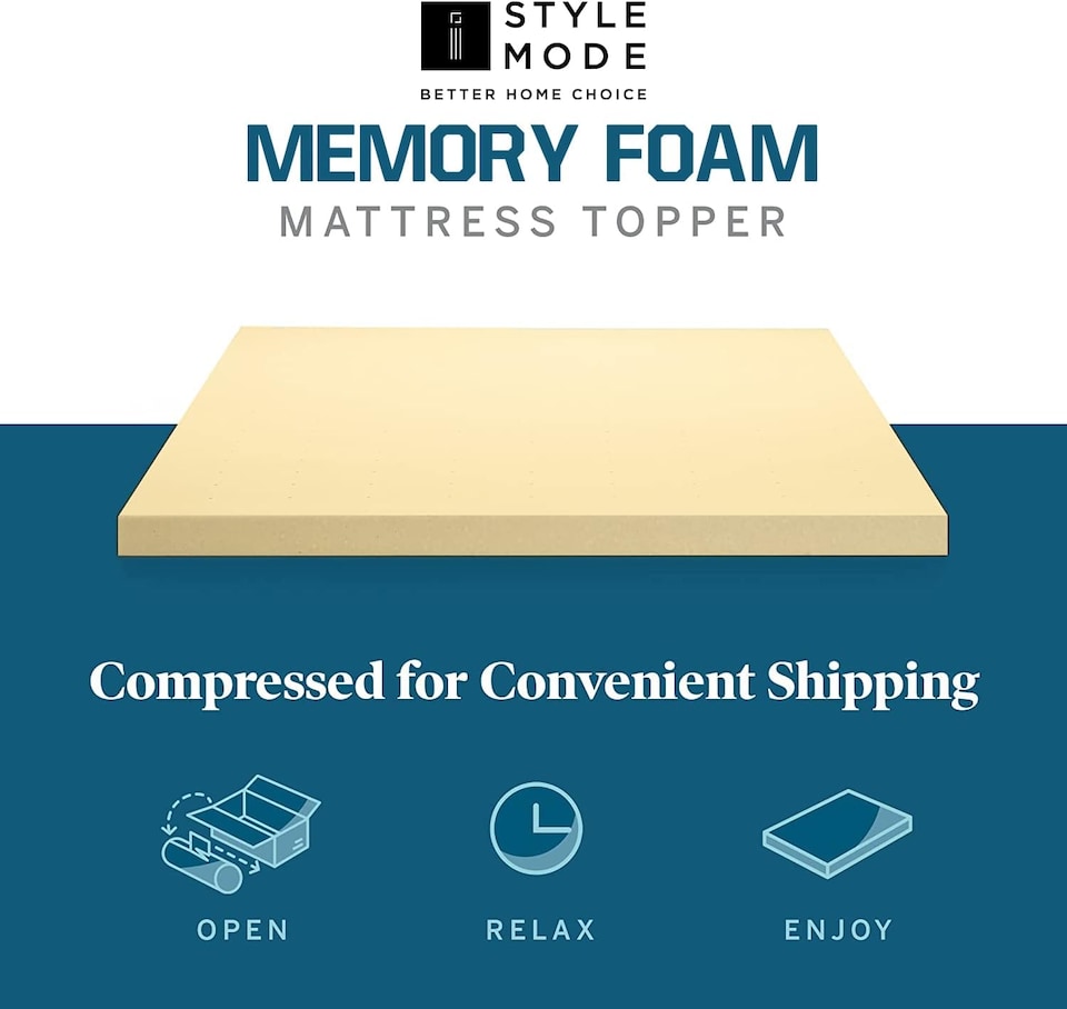 image 1 of Orthopaedic Memory Foam Mattress Topper | Soft Comfortable Durable Memory Foam | Yellow | Small Double