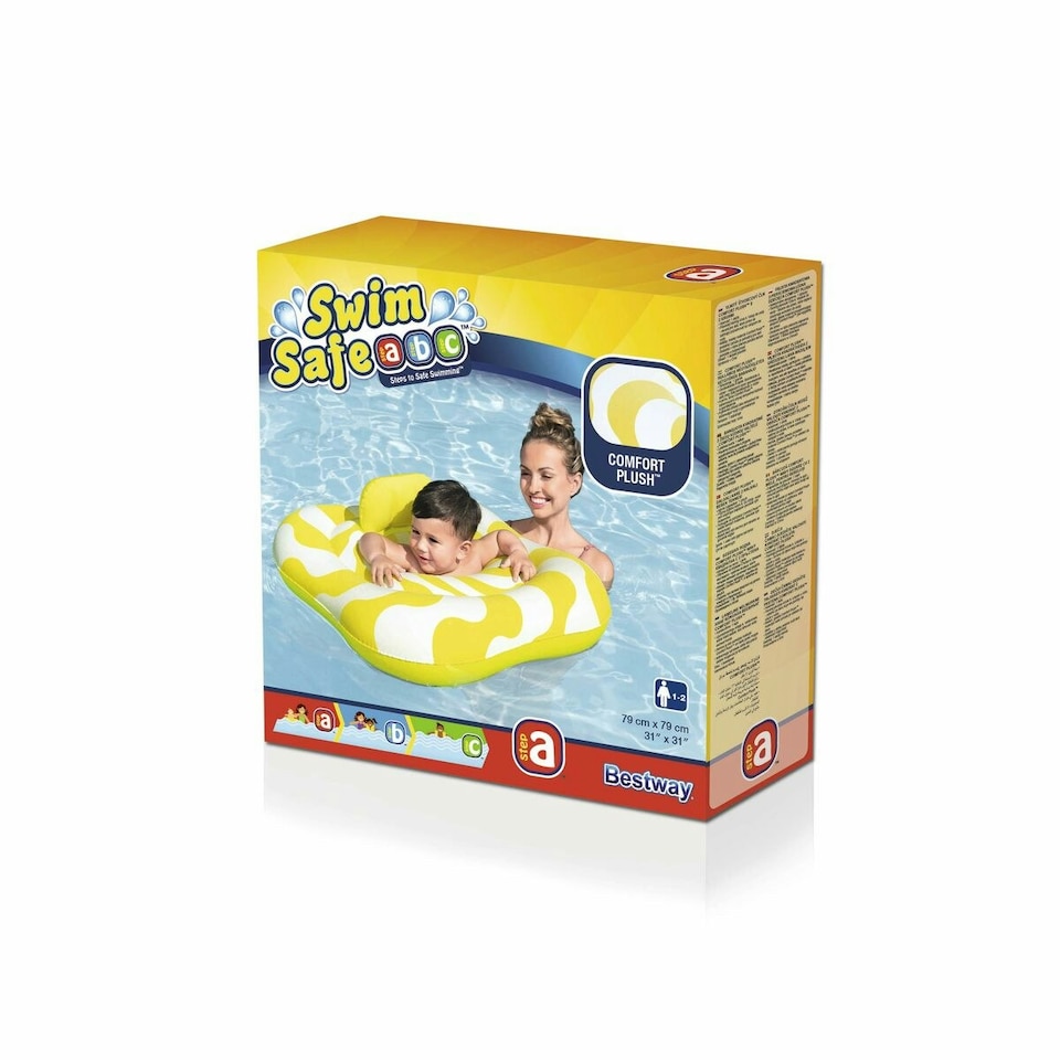 image 1 of Bestway Inflatable Float 2 Rings Baby Seat 79x79 cm 1-2 Years Garden Pool Beach 32298