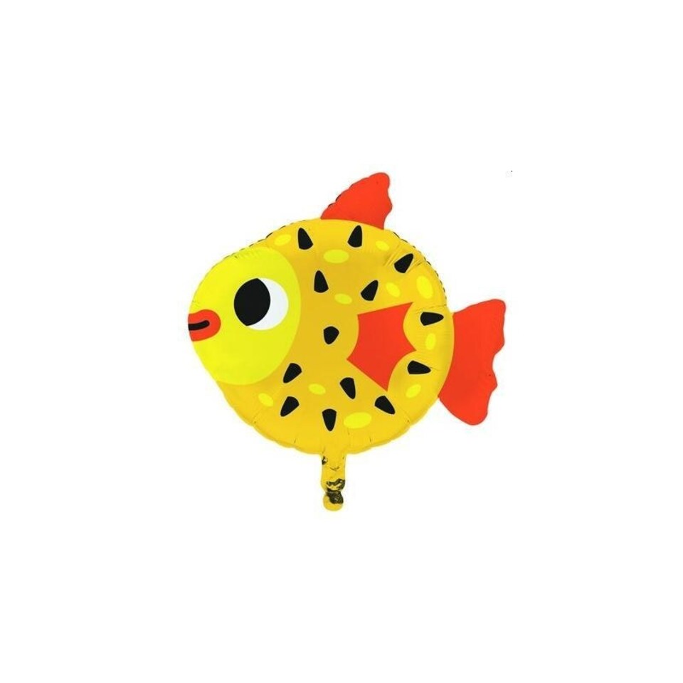 Creative Party Ocean Celebration Fish Foil Balloon - Yellow/Black/Orange - One Size