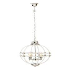 Interiors by Premier Pendant Light In Clear Acrylic And Chrome Finish