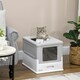 image 6 of PawHut Hooded Cat Litter Box, Pet Toilet w/ Scoop, Tray - Grey