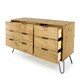 image 5 of Core Products Augusta Pine, 3+3 Drawer Wide Brown Chest Of Drawers Brown