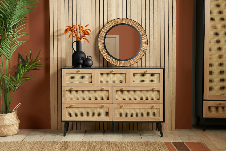 image 1 of Croxley 7 Drawer Rattan Chest
