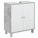 image 1 of kleankin Under Sink Cabinet, Bathroom Vanity Unit, Storage Cupboard with Adjustable Shelves, White and Grey | White | White, Grey