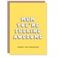 image 1 of Mother's Day Card You’re Awesome Sorry Swearing Bold Funny for Mum