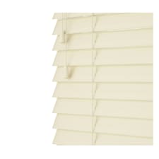 240cm Creme Smooth Finish Faux Wood Venetian Blinds with Strings  (120cm Drop) Cream | Cream