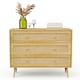 image 6 of VonHaus Rattan Chest of 3 Drawers | Brown