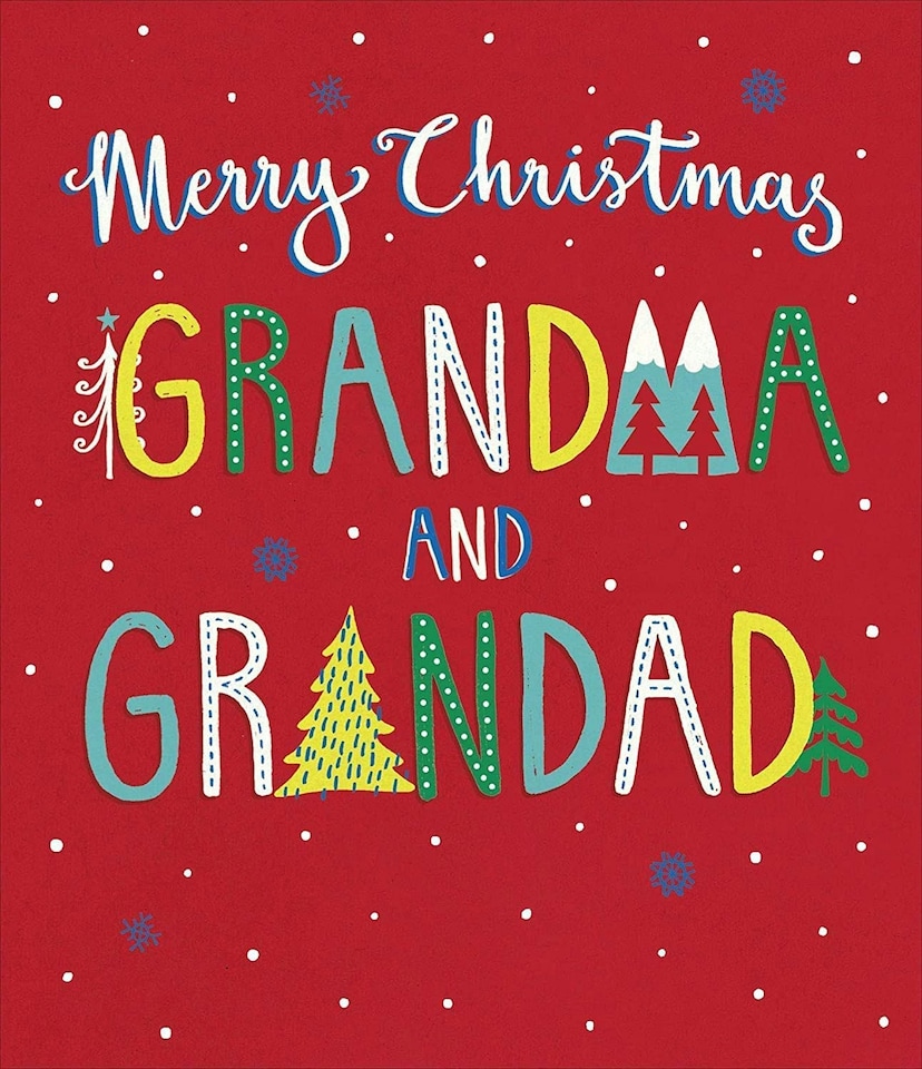 image 1 of Grandma & Grandad Typography Christmas Card