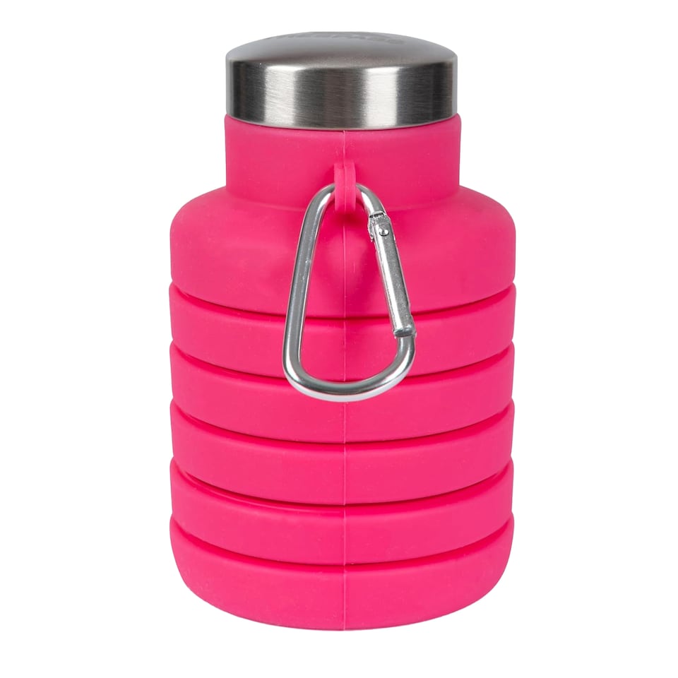 image 1 of Trespass Vavo Foldable Silicone Water Bottle | Pink | Flamingo Pink | 1