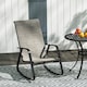 image 10 of Outsunny Garden Rocking Chair, Ergonomic Outdoor Rocking Chair with Armrests, High Backrest, Steel Frame Relaxing Rocker Armchair Seat for Patio, Balcony, Porch, Grey | Grey | Grey