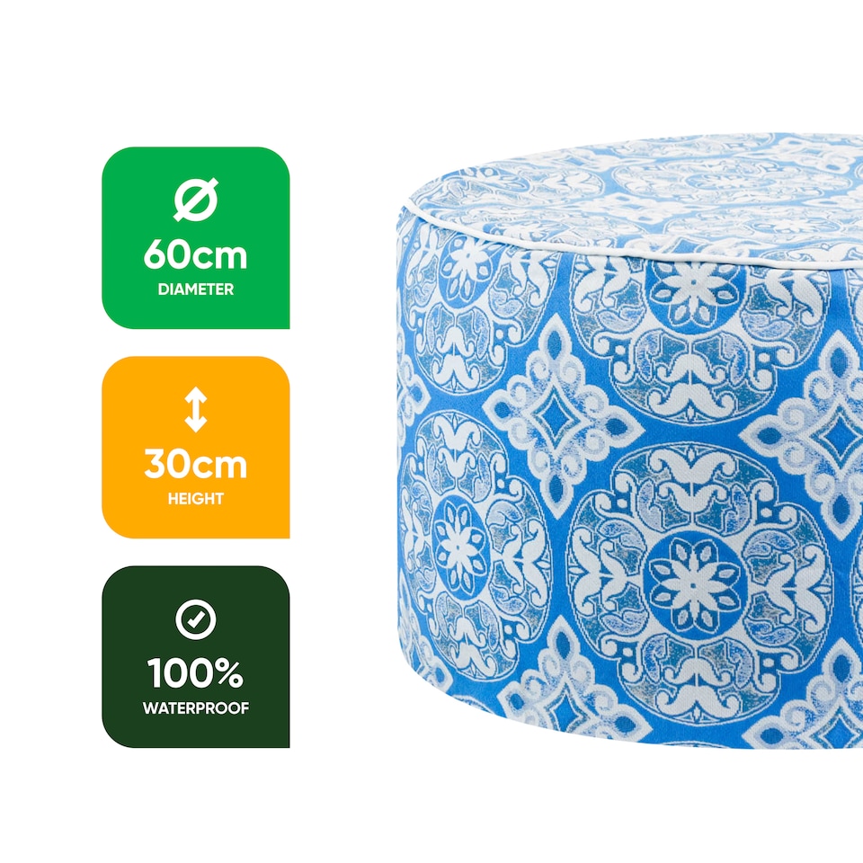 image 1 of Inflatable Outdoor Ottoman Pouf Chair for Camping & Beach