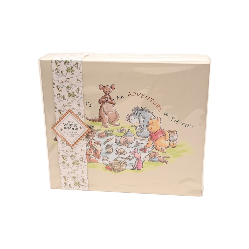 image 1 of Disney Winnie the Pooh Keepsake Box with Milestone Cards
