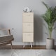 image 3 of Oak 3-Tier 3-Drawer Cube Shelving Unit with Scandinavian Legs | Cream | Cream & White | 1