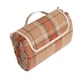 image 3 of Burnt Orange Polyester Fleece Tartan Picnic Rug | Orange | Orange