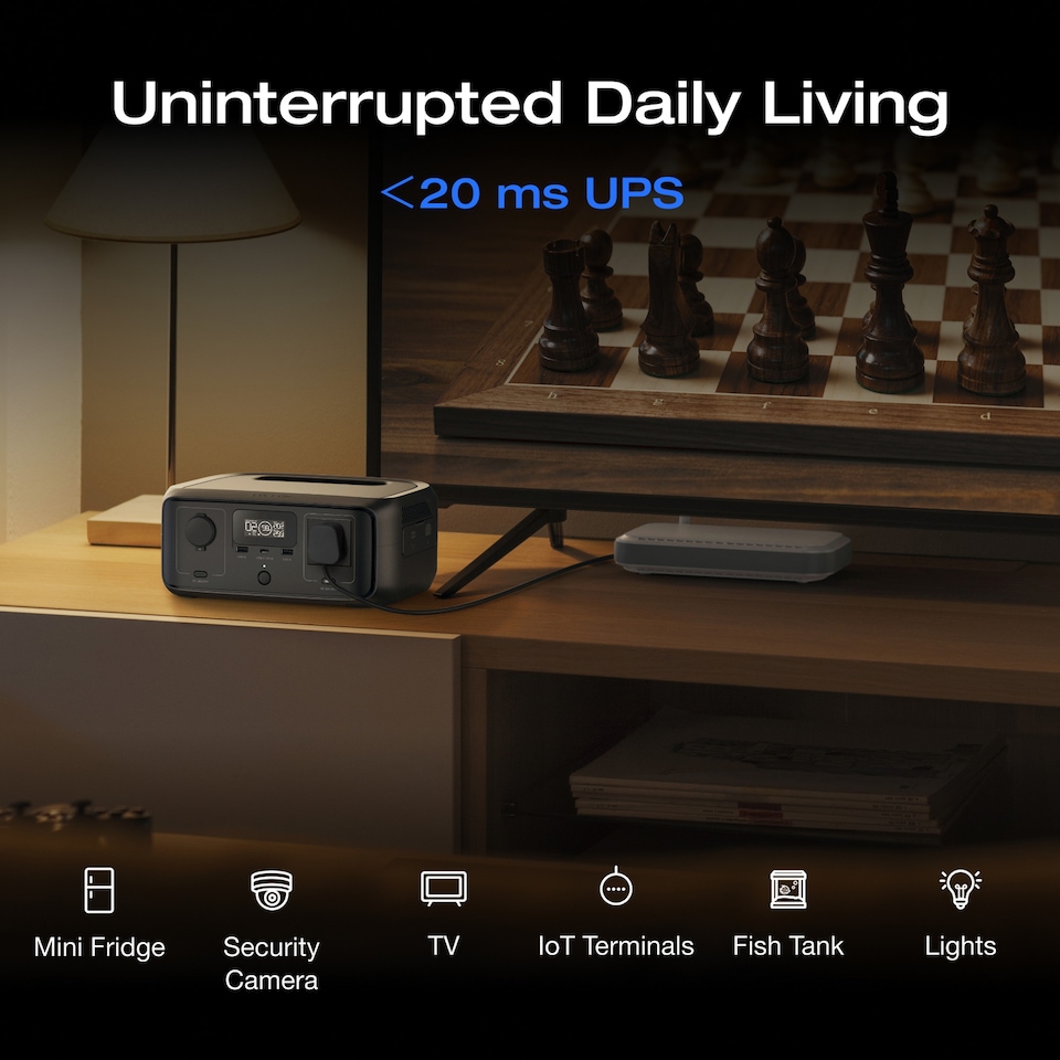 image 1 of EcoFlow River 3 UPS Portable Power Station with 245wh capacity & 600w max power output