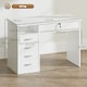 image 3 of HOMCOM Computer Desk, Home Office Desk with Lockable Drawer, Storage Shelf for Study Bedroom, 110 x 50 x 76 cm, White