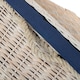 image 4 of Large White Wash Storage Hamper With Navy Lining Wicker Basket | Blue | Blue