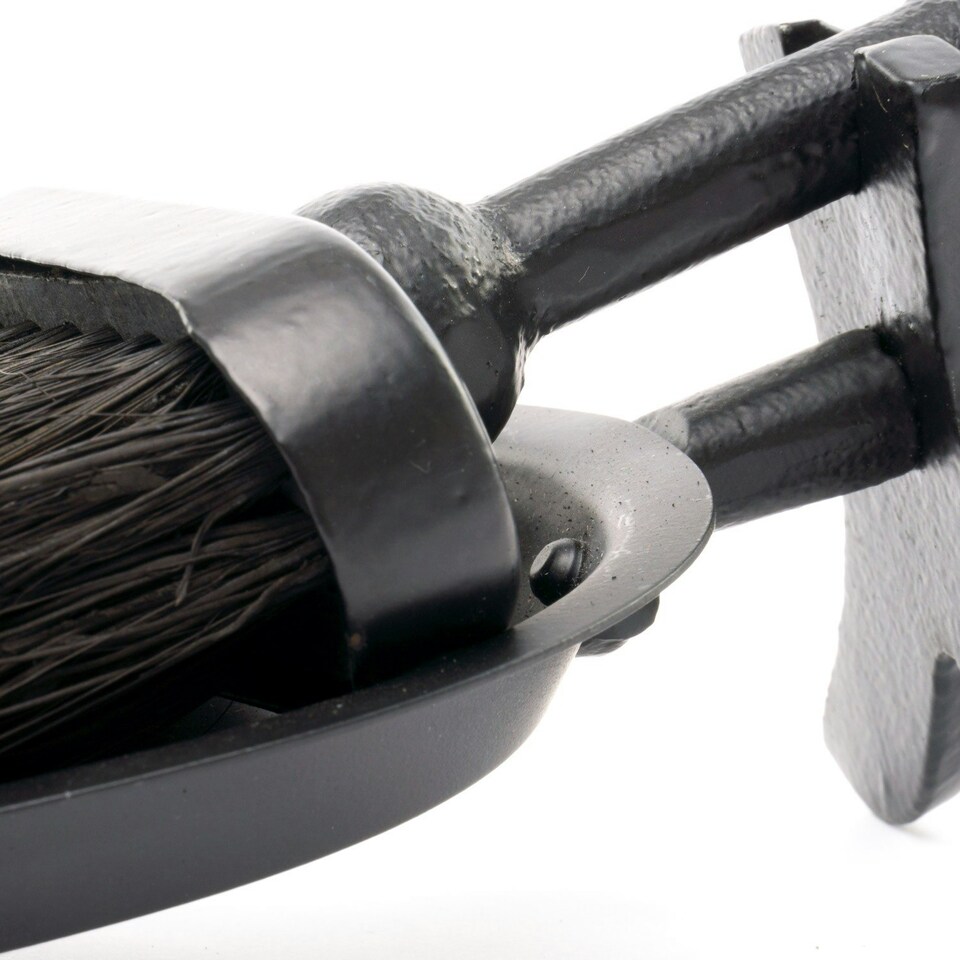 image 1 of Hill Interiors Crook Handle Hearth Tidy - Black - One Size