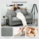 image 3 of HOMCOM Two-Seater Sofa, Modern Small Sofa with Solid Wood Legs, Grey | Grey