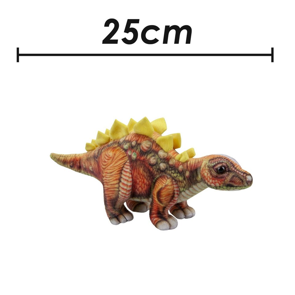 image 1 of Stegosaurus Dinosaur Soft Toy Dinosaur Skeleton Body Plush Cuddly 25cm Brown