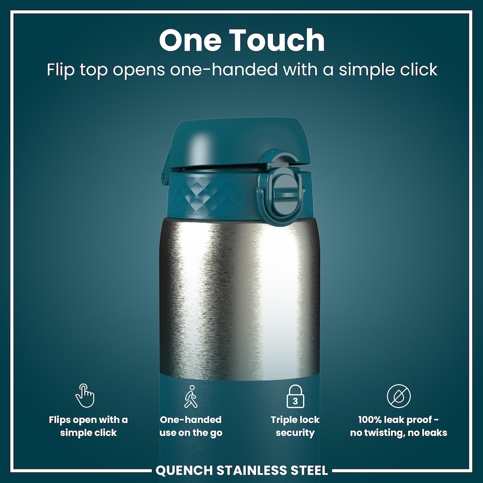 image 1 of Leak Proof 1 Litre Water Bottle, Stainless Steel, 1200ml (40oz)