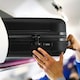 image 5 of Flight Knight Premium Lightweight Suitcase - Built-in Side Lock with USB Port - 8 Spinner Wheels - Hard Shell Carry On Or Check in Luggage 100 Airlines Approved Black | Large