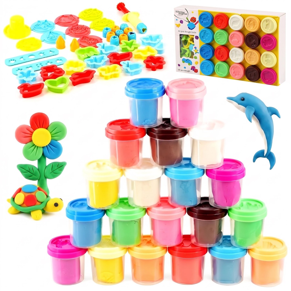 image 1 of The Magic Toy Shop Big Dough Set Creative Modeling Play Kit Multi Color