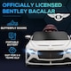 image 3 of HOMCOM Bentley Bacalar Licensed, 12V Kids' Electric Ride-On with Remote Control, Battery Powered Electric Car for Kids with Suspension Wheels, Horn, Lights, for Ages 3-5 Years - White