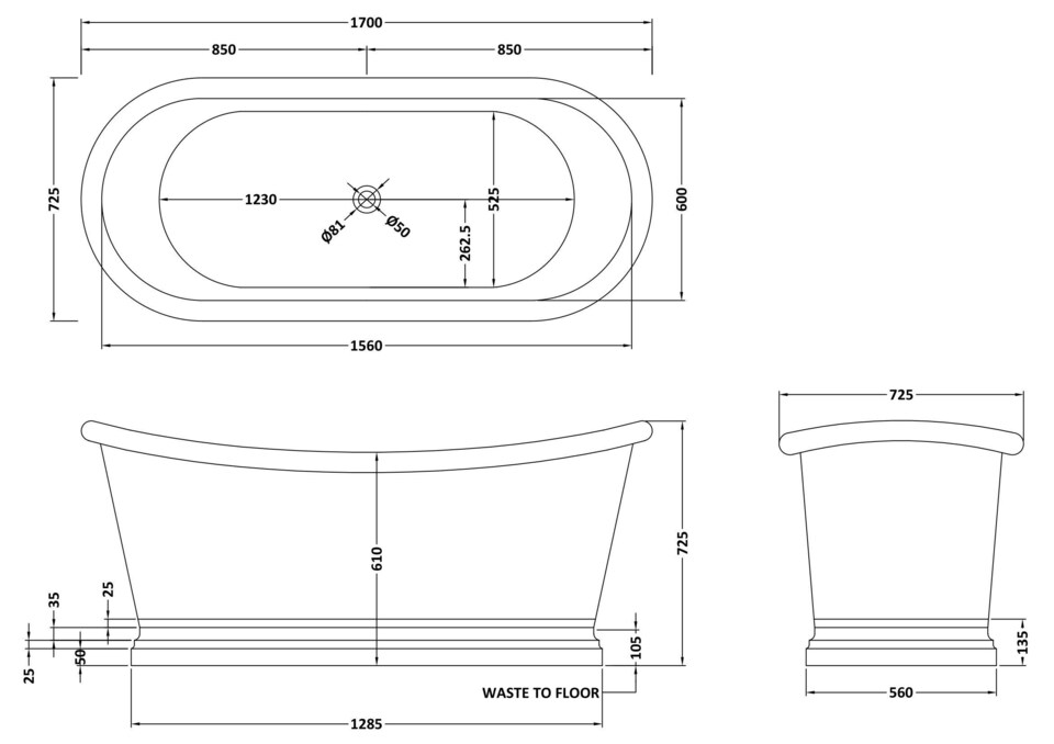 image 1 of Balterley BATH W/COPPER OUTER & COPPER INNER 1700