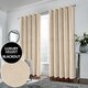 image 1 of Luxury Enhanced Living Cream Velvet, Supersoft, Blackout, Thermal Pair of Curtains with Eyelet Top - 90 x 90 inch (229x229cm)