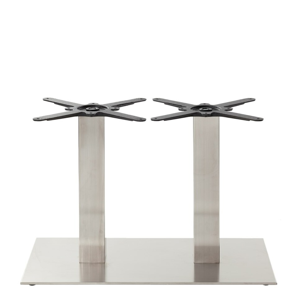 Rectangular Stainless Steel Table Base - Twin - Height - 730 Mm Silver