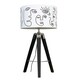 image 3 of ValueLights Modern Black Wood And Silver Chrome Tripod Lamp With Novelty White Shade