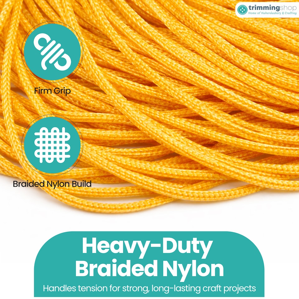 image 1 of Nylon Cord for Jewellery Making, Strong Braided Nylon Thread - 1.2mm x 10m