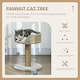 image 3 of PawHut Cat Tree with Scratching Post for Indoor Kitten Grey