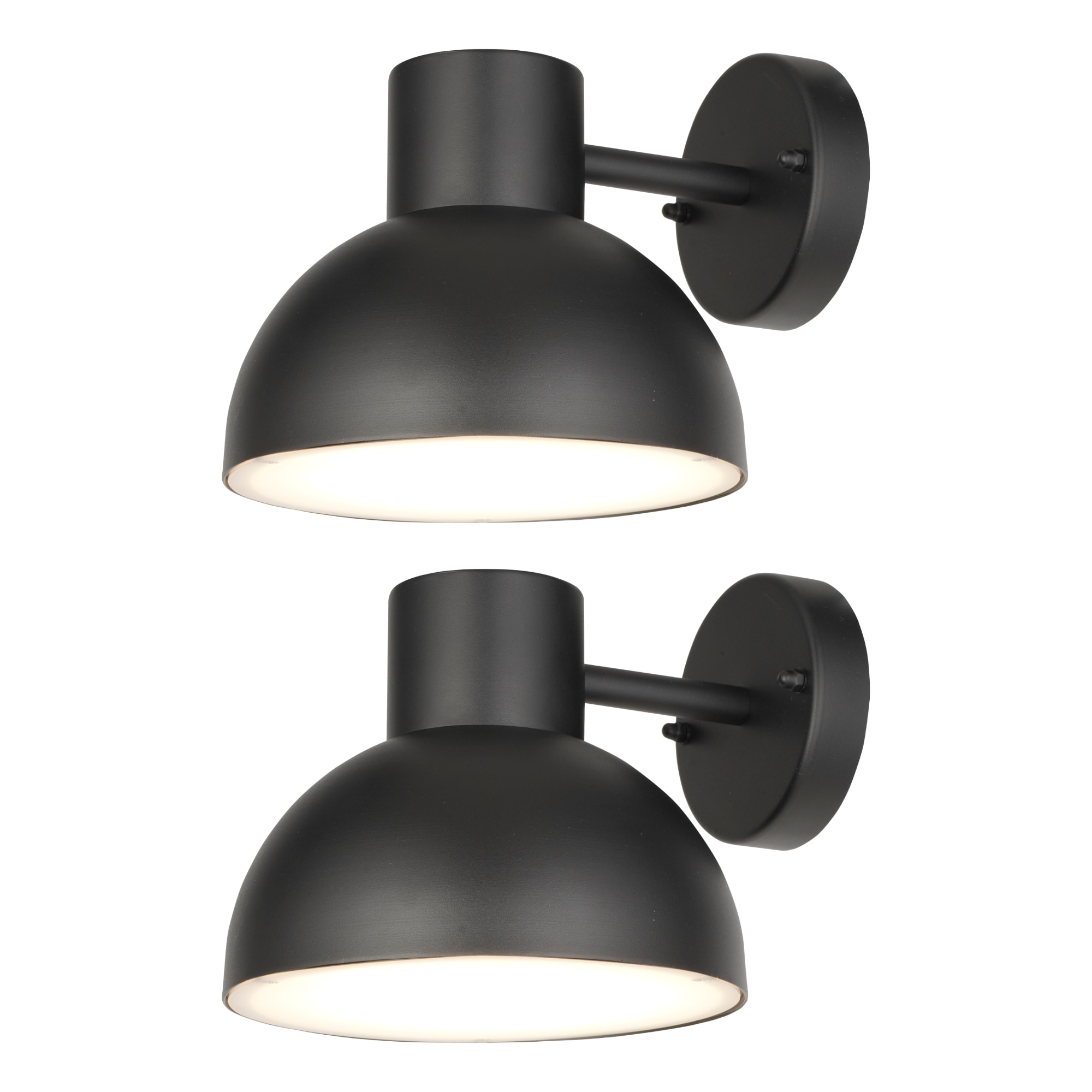 First Choice Lighting Set of 2 Arkle - Black IP44 Outdoor Wall Lights