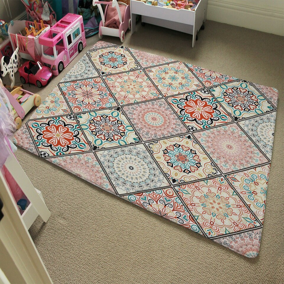 image 1 of Luxury oriental tile (Rug) Multi | Small: 60x110cm