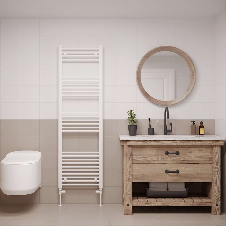 image 1 of Zennor - White Heated Towel Rail - H1600mm x W600mm - Straight